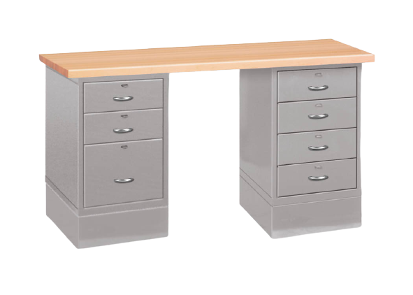 Pedestal Benches with Drawer & File Cabinets
